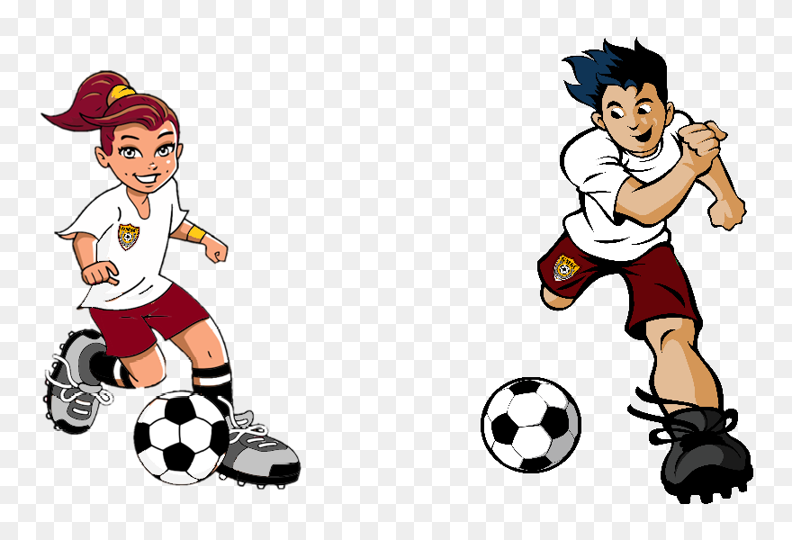 Transparent Soccer Girl Png - Soccer Player Cartoon Png Clipart