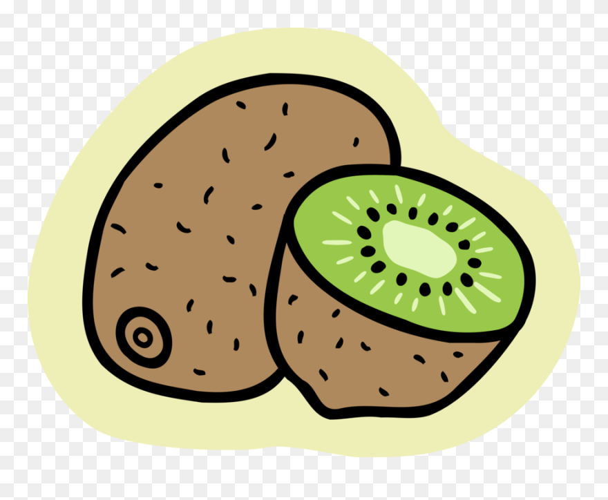 Vector Illustration Of Kiwifruit, Chinese Gooseberry - Kiwi Clipart
