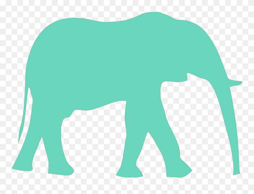 Easy Elephant Silhouette Painting Clipart