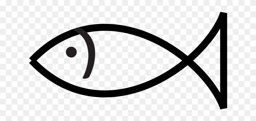 Fish Symbol Black And White Clipart