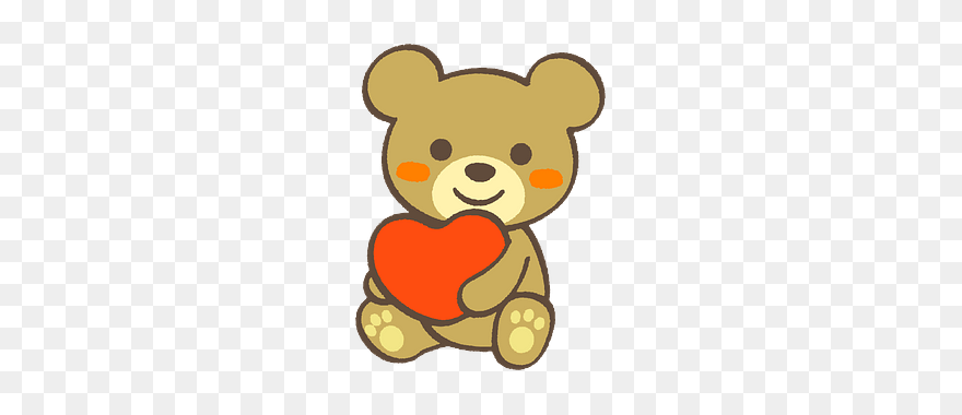 Teddy Bear With Heart Clipart - くま の ぬいぐるみ イラスト - Png Download