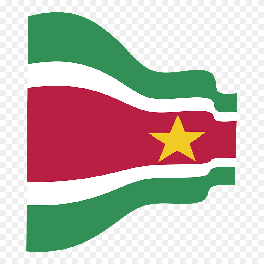 Suriname Wavy Flag Clipart - Flag - Png Download