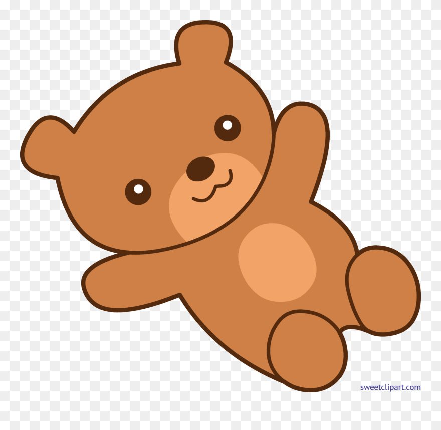 Bear Clip Brown - Teddy Bear Cartoon Cute - Png Download