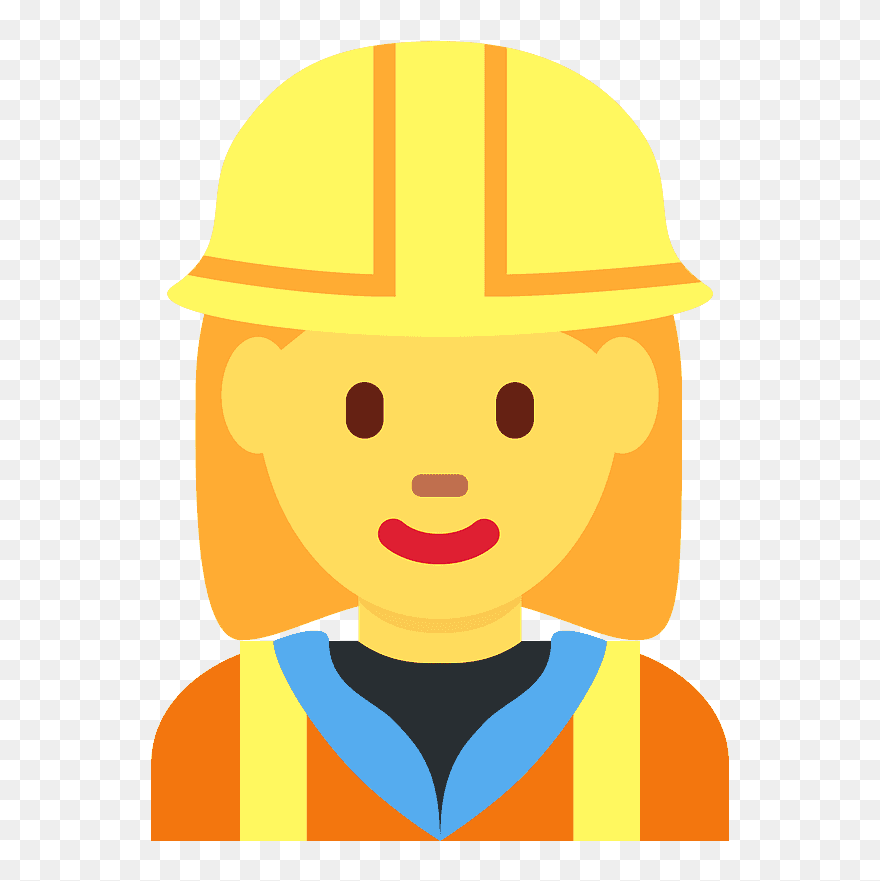 Woman Construction Worker Emoji Clipart - Construction Worker - Png Download