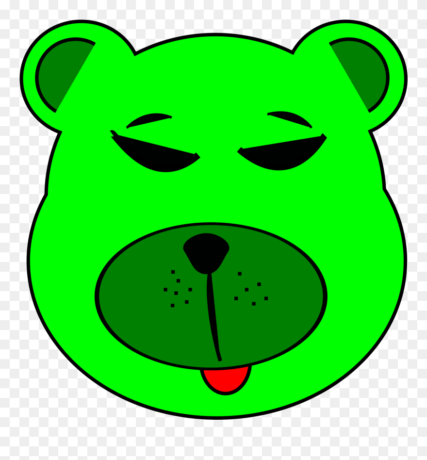 Cartoon Blue Bear Face Clipart