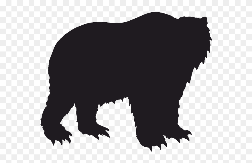 Grizzly Bear Polar Bear American Black Bear Kodiak - Bear Black Silhouette Png Clipart