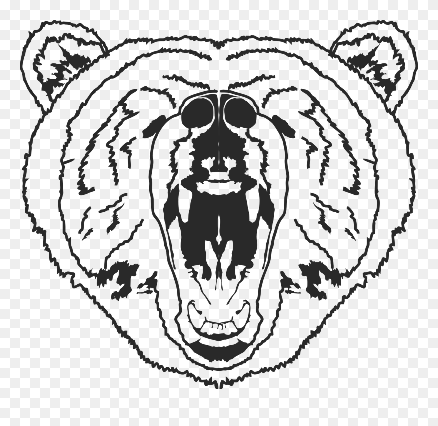 Outline Bear Face Drawing Clipart