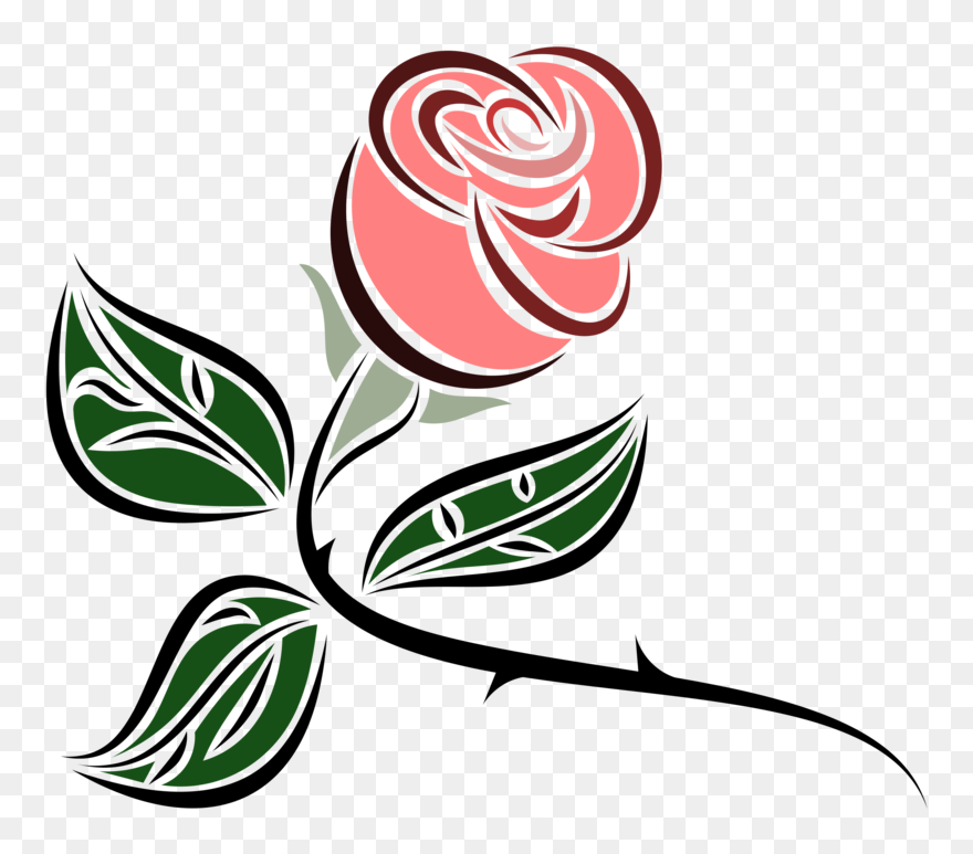 Clipart Stylized Rose - Png Download