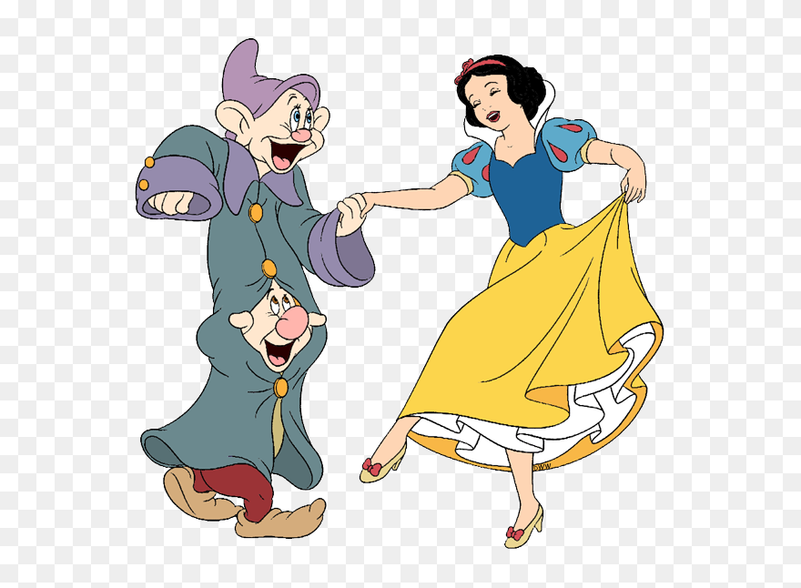 Snow White With Dwarfs - Dopey And Snow White Clipart