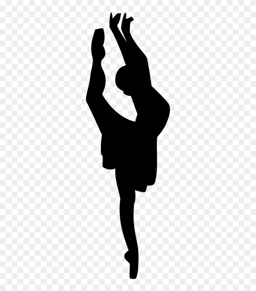 Dancer Clipart Leap, Dancer Leap Transparent Free For - Pointe Ballet Dancer Silhouette - Png Download