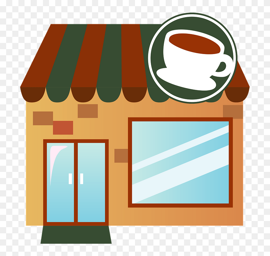 Coffeehouse Cafe Clipart - Hair Salon Building Clipart - Png Download