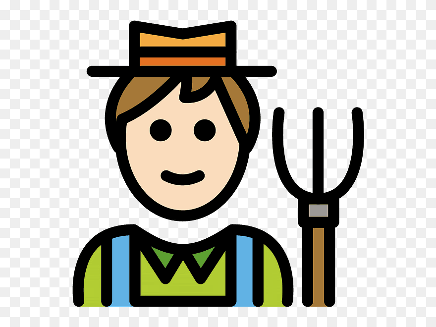 Man Farmer Emoji Clipart - Clip Art - Png Download