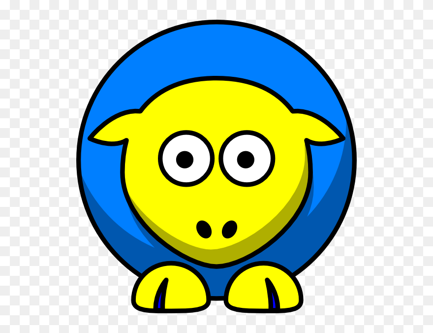 Sheep 2 Toned Blue And Yellow Clip Art At Clker - College Football - Png Download