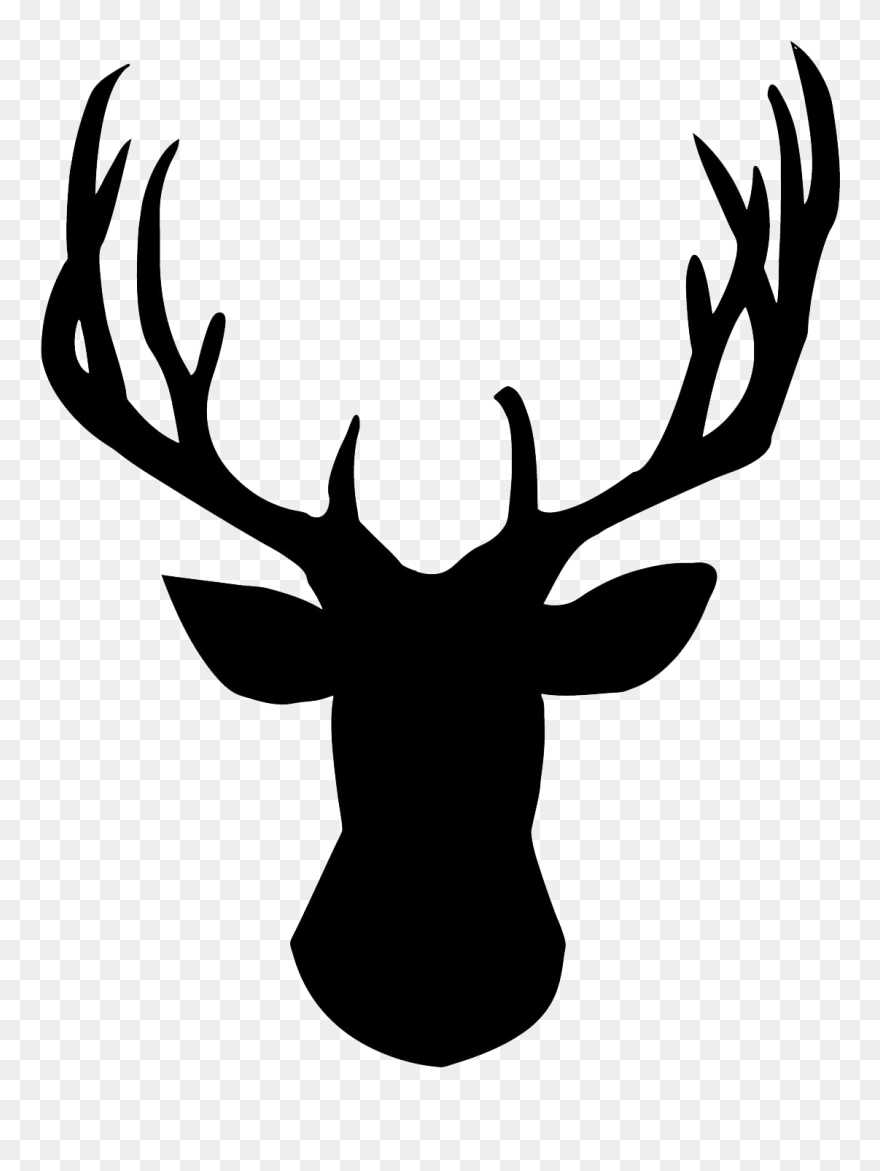 Reindeer Stencil Moose Papercutting - Deer Head Antler Clip Art - Png Download