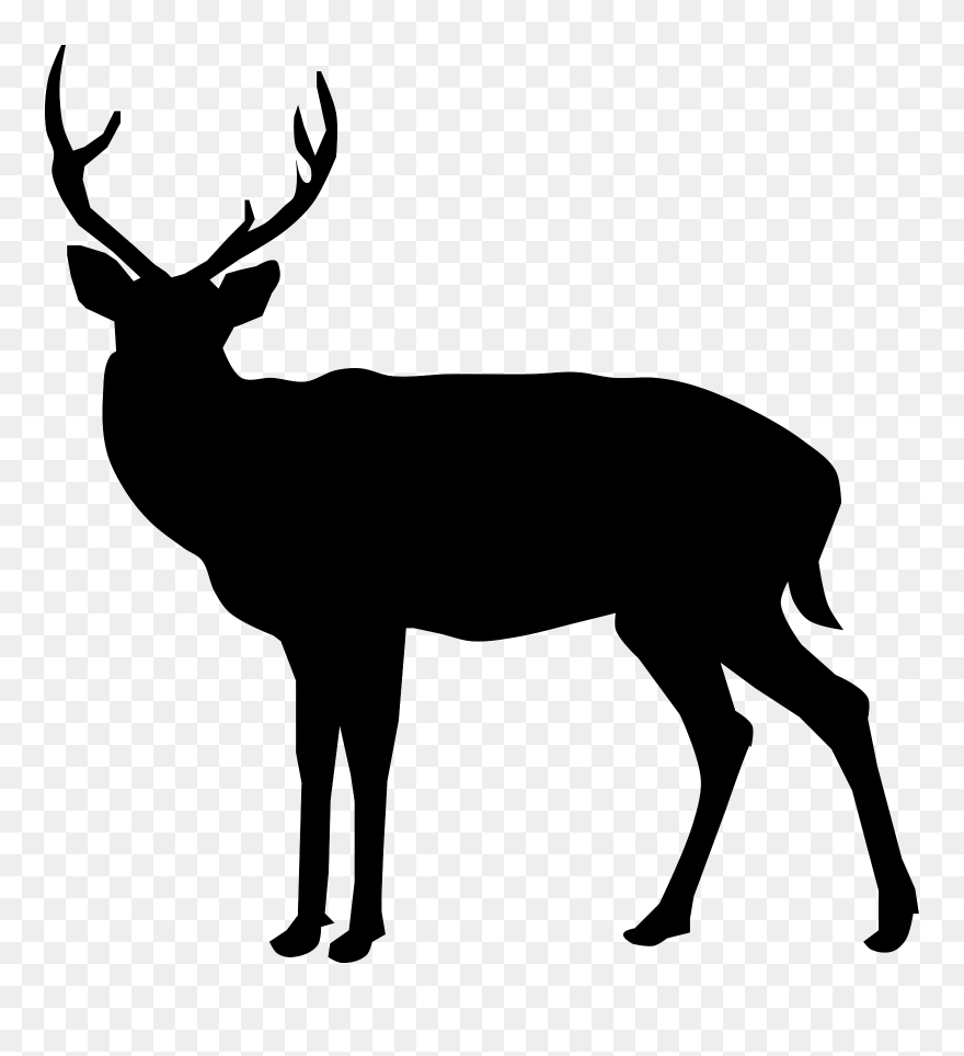 Olain Deer Svg Clip Arts - Deer Silhouette Transparent Background - Png Download