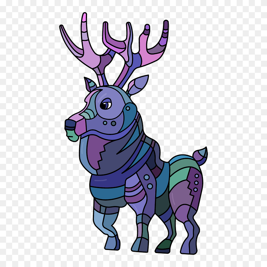 Steampunk Deer Clipart - Cartoon - Png Download