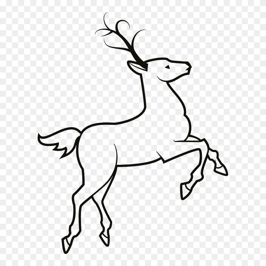 Deer Clipart - Deer On Hind Legs Drawing - Png Download