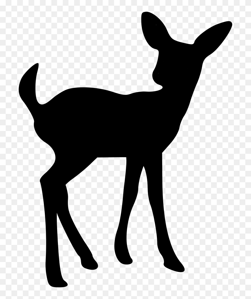 Baby Deer Silhouette Clip Art - Png Download