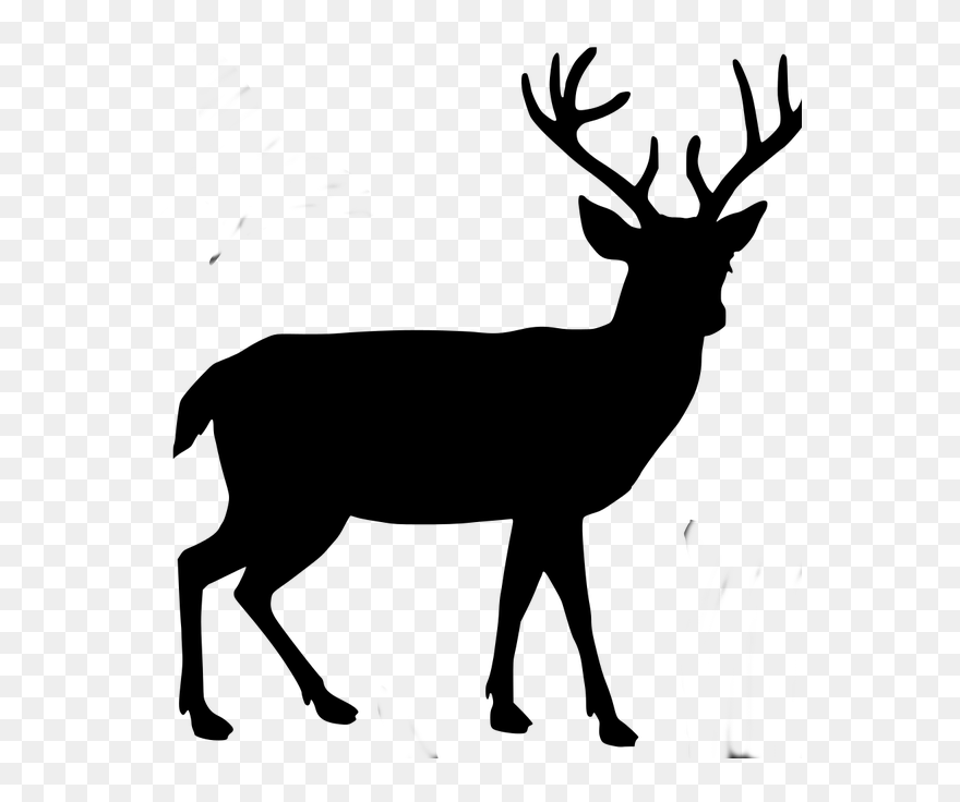 Clipart Reindeer Silhouette - Deer Silhouette Transparent Background - Png Download