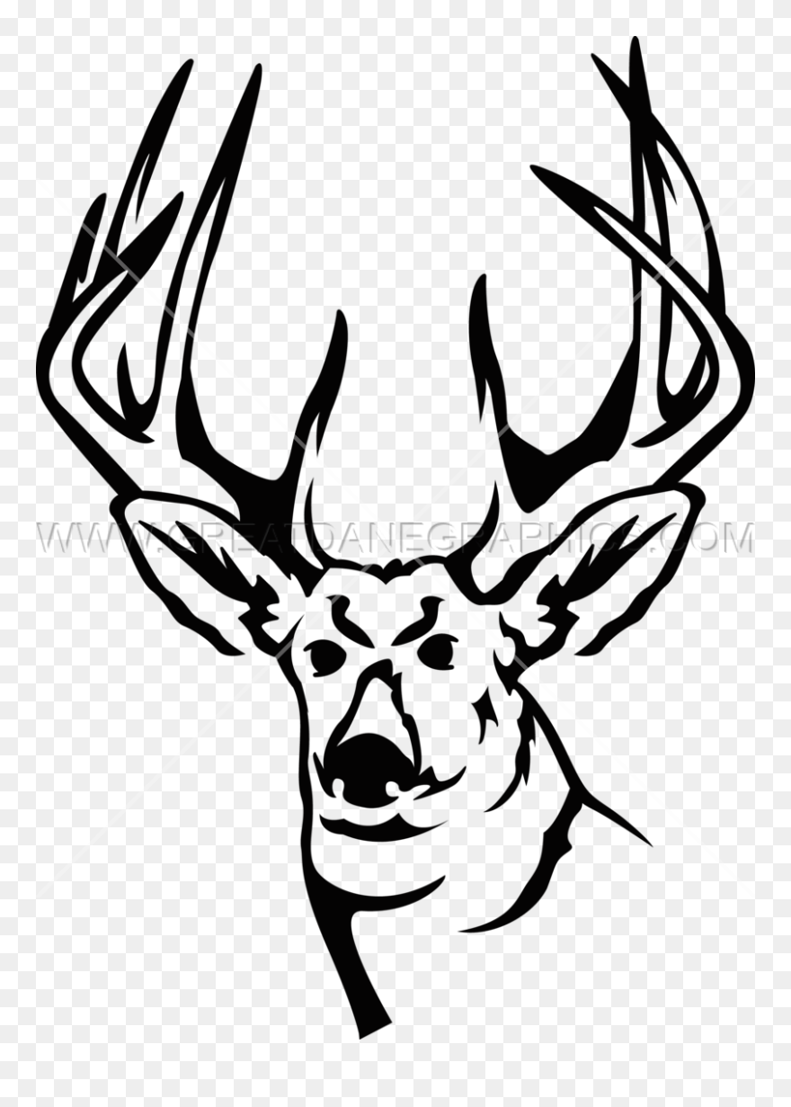 Deer Black Line Clipart