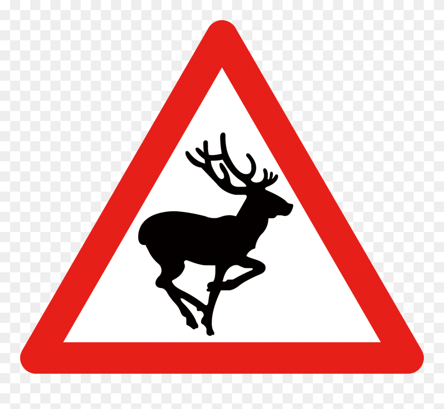 Horse Wildlife Warning Sign Traffic Sign - Wild Animals Road Sign Clipart