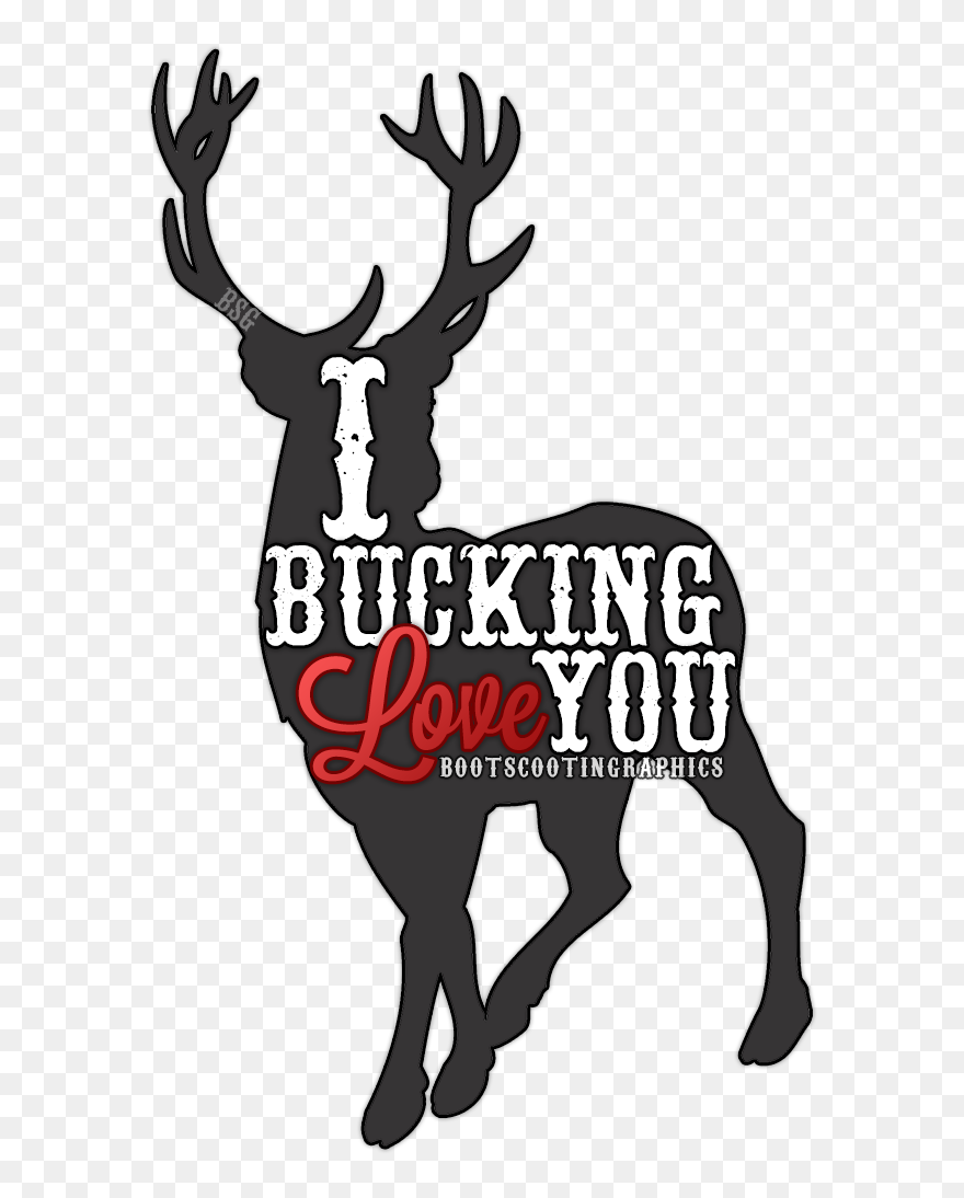Decal Reindeer Sticker Clip Art - Bucking Love You - Png Download