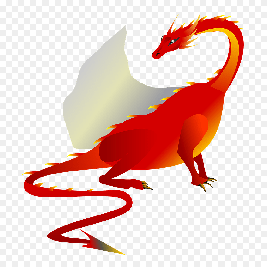 Fire Dragon Clipart - 赤 の イメージ の 動物 - Png Download