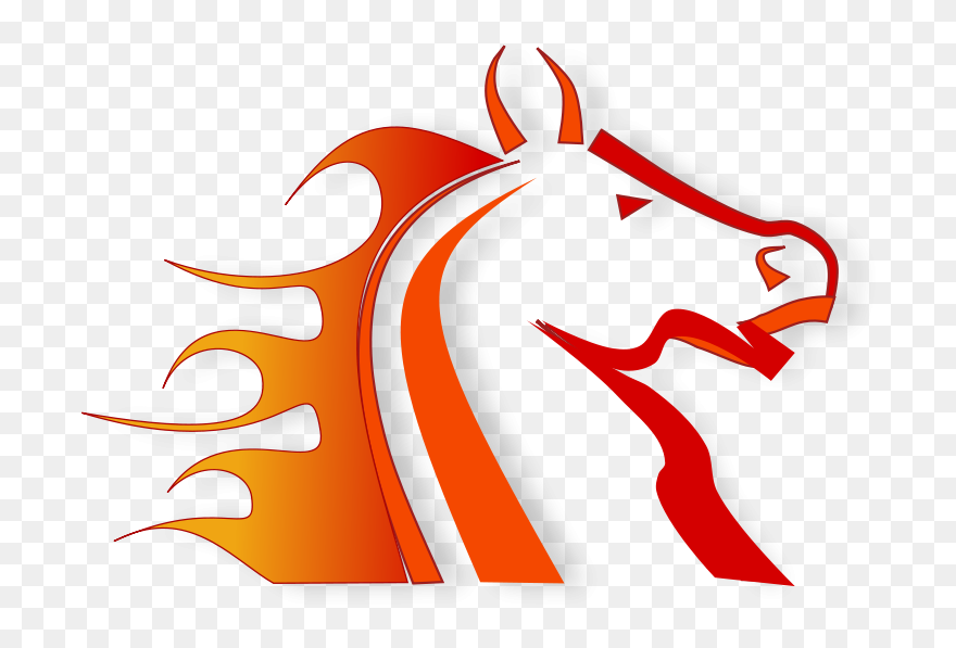 Flame Clipart Horse - Horse On Fire Cartoon - Png Download