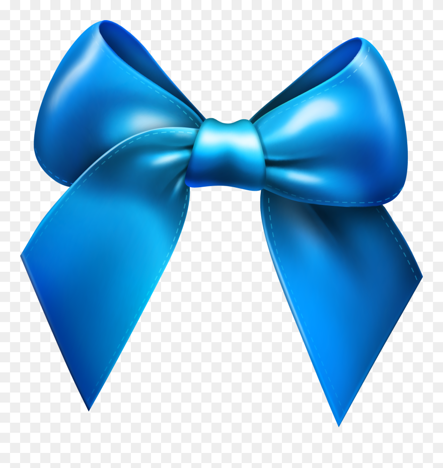 Ribbon Clip Art - Blue Bow Png Transparent Png