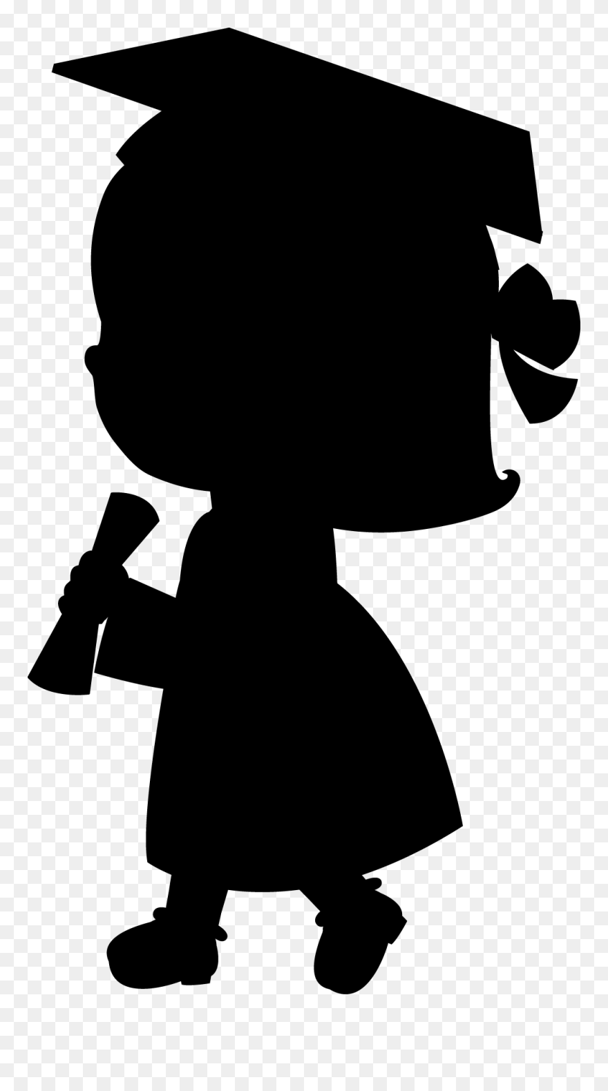 Clip Art Human Behavior Silhouette Cartoon Male - Graduation Ceremony - Png Download