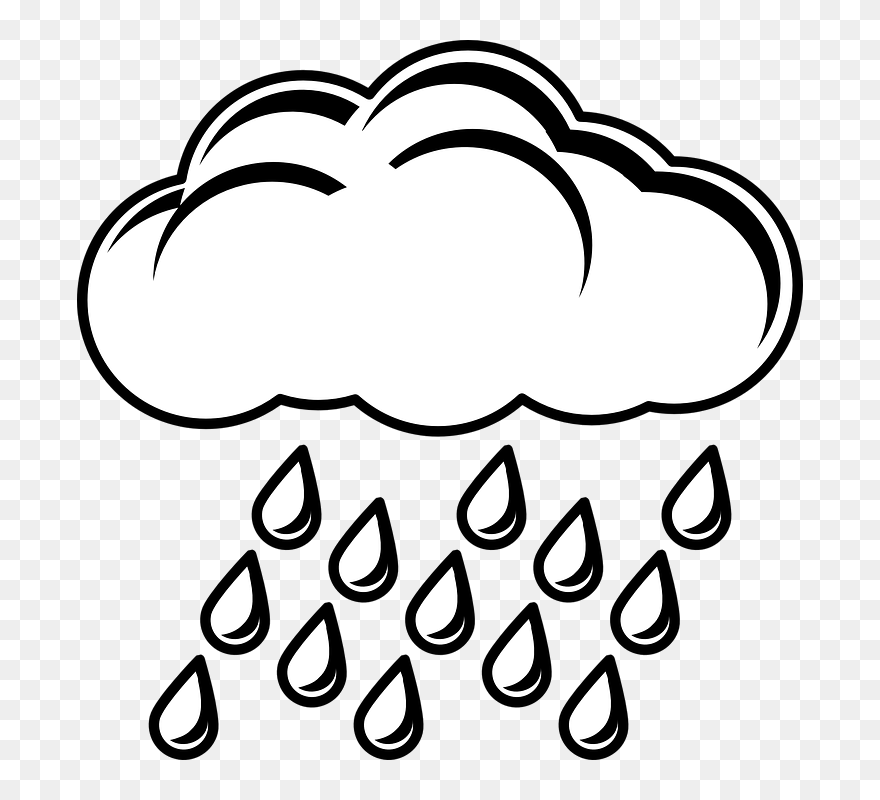 Rain For Free And - Rainy Clouds Clipart Black And White - Png Download