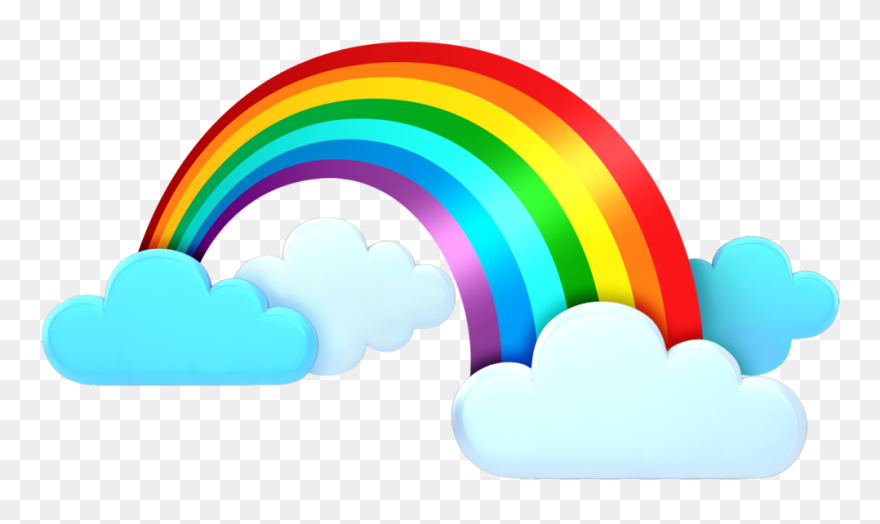 Rainbow Clipart Weather - Rainbow Clouds Clipart Png Transparent Png