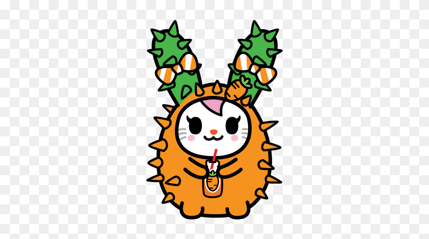 Kawaii Art Tokidoki Cactus Bunny Coloring Page Clipart