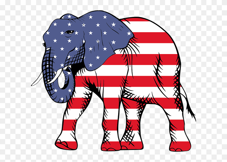 American Flag With Elephant Clipart