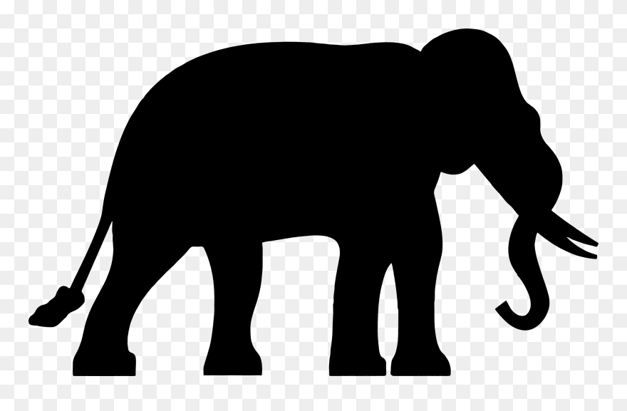 Clip Art Illustration Vector Graphics Image Silhouette - Simple Silhouette Of An Elephant - Png Download