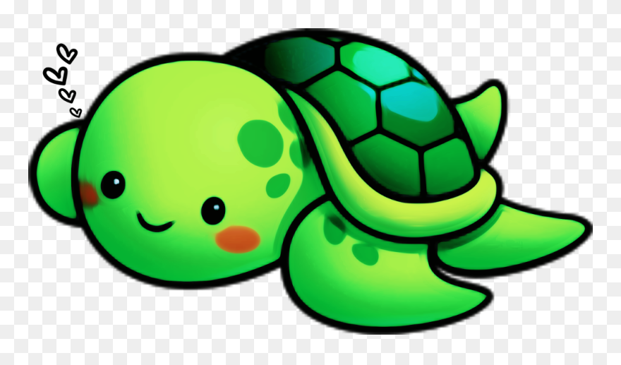 Transparent Cute Turtle Png - Cute Sea Turtle Drawing Clipart