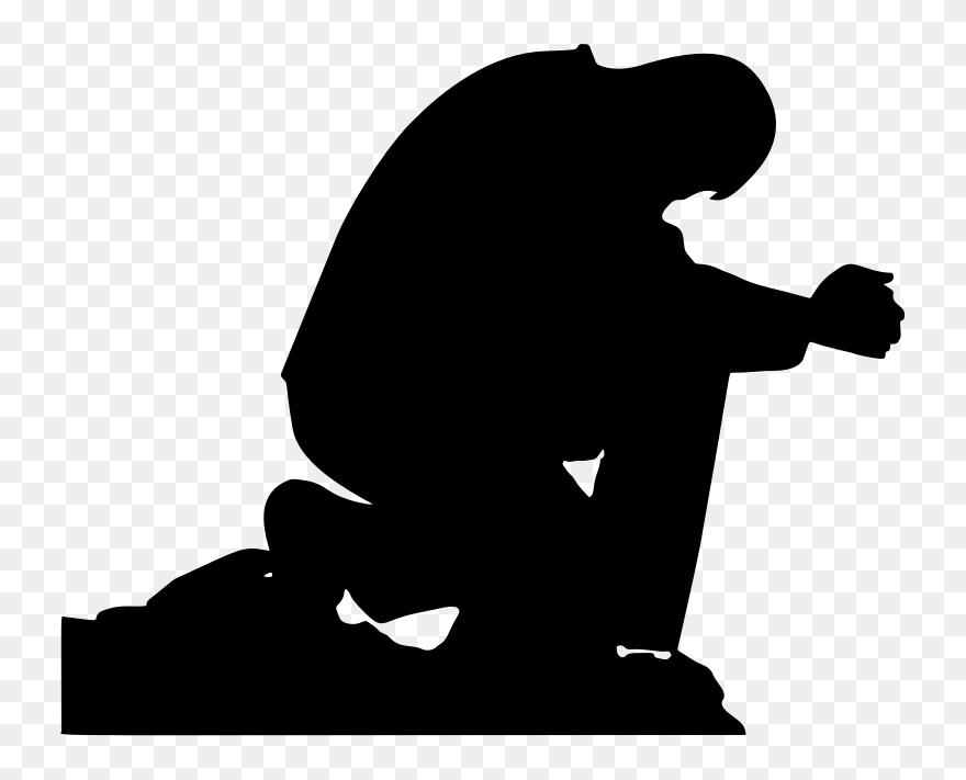 Prayer Silhouette Man Praying Hands Religion - Clip Art Prayer Hand - Png Download