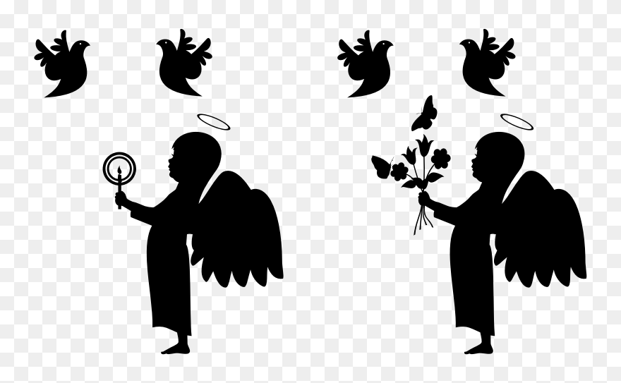 Silhouette Child Angel - Child Angel Silhouette Clipart