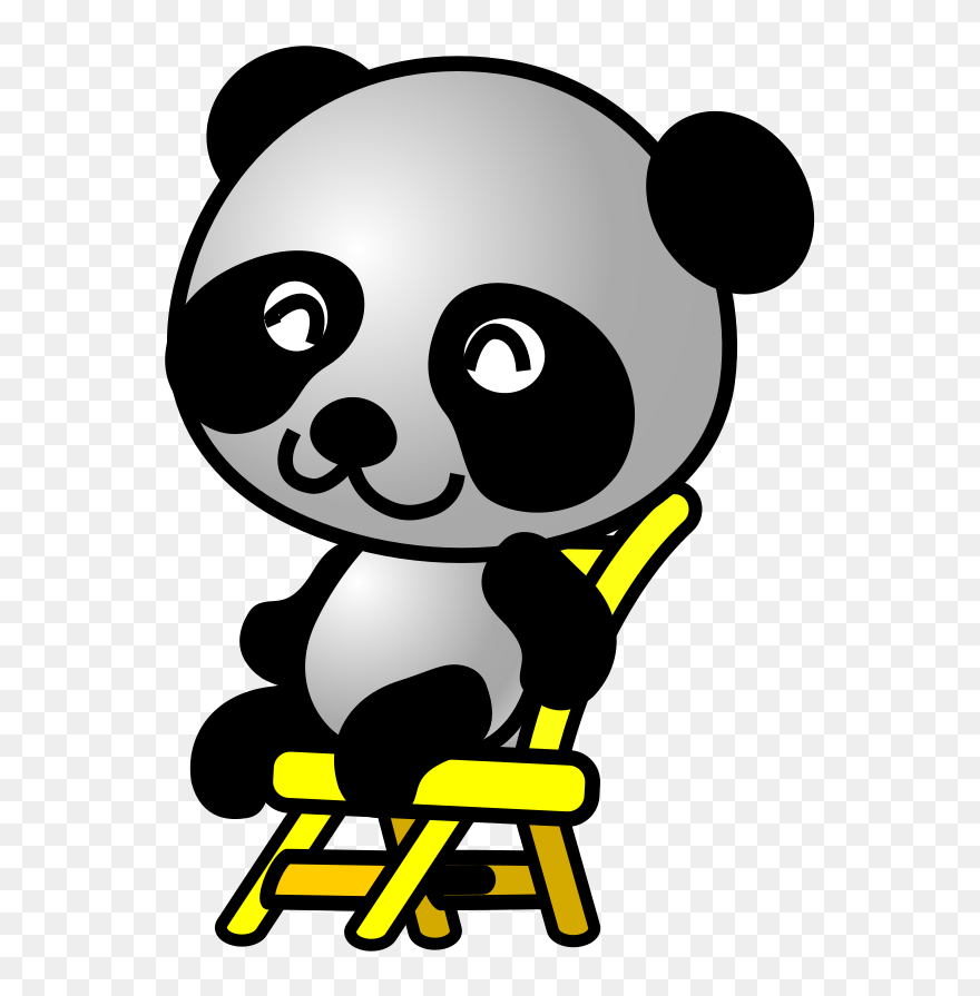 Panda On A Boat Clipart