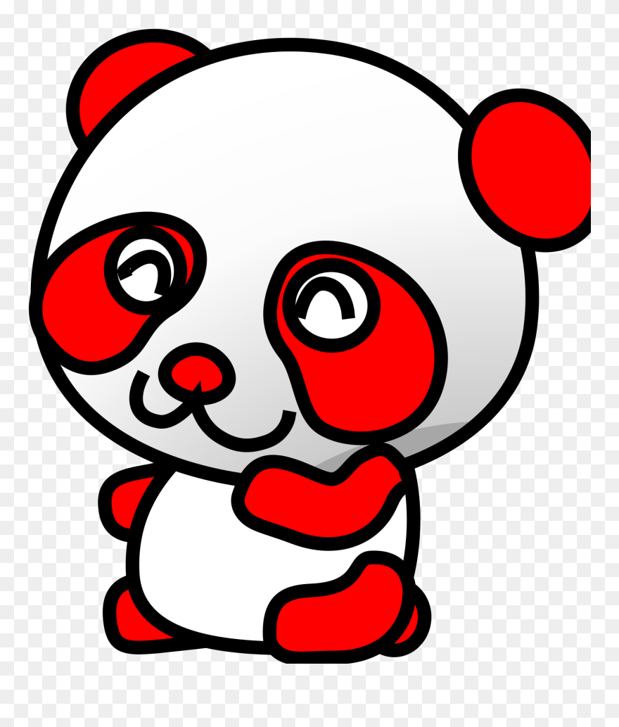 Red And White Panda Clipart