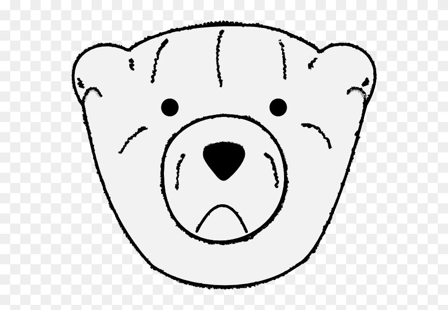 Polar Bear Giant Panda American Black Bear Clip Art - Transparent Black And White Sad Bear - Png Download