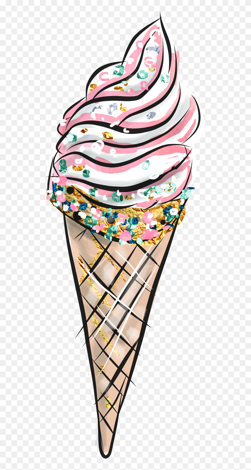 Soft Serve Ice Creams Clipart