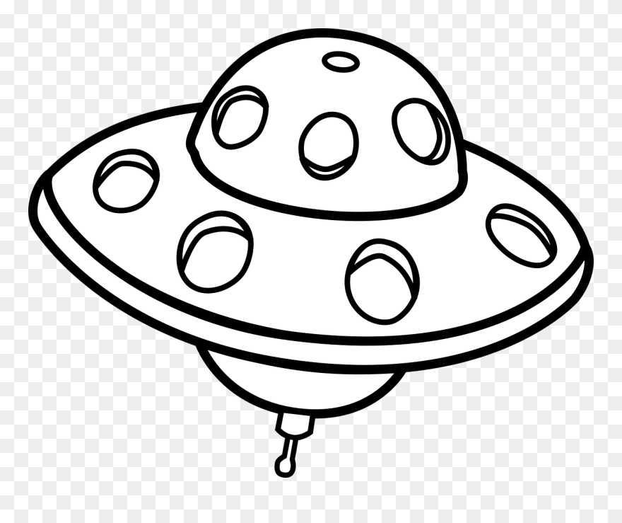 Ufo Black And White Clipart - Png Download