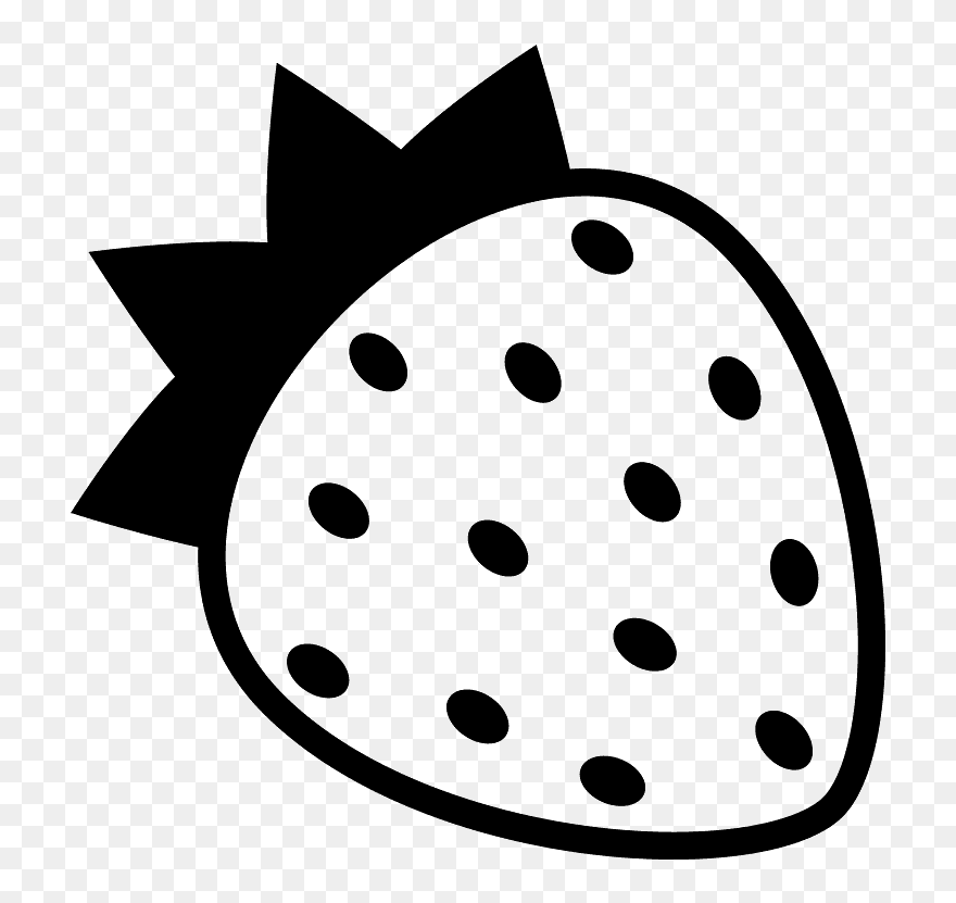 Strawberry Emoji Clipart - Strawberry Emoji Black And White - Png Download