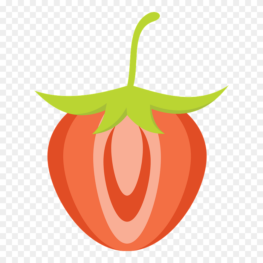 Strawberry Half Clipart - Illustration - Png Download