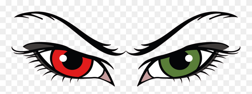 Eye Cartoon Mouth Clip Art - Angry Eyes Clipart - Png Download