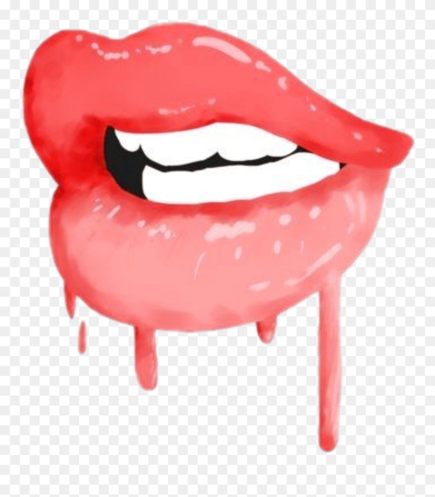 #drip #lip #lips #lipstick #driplip #driplips #driplipstick - Dripping Lips Png Clipart