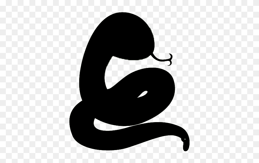 Snake Silhouette Black Drawing - Black Cartoon Snake Png Clipart