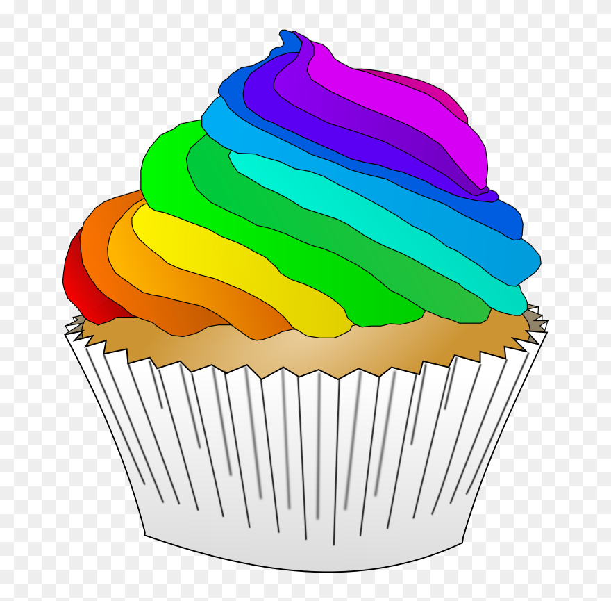 Svg Freeuse Stock Onlinelabels Clip Art Vanilla Cupcake - Cupcake With Sprinkles Cartoon - Png Download