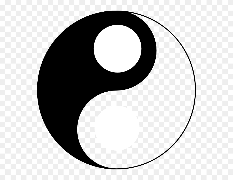 Yin Yang Dots Clip - Yin Yang Without The White Dot - Png Download